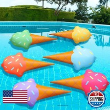 Leyndo 6 Pcs 24 Inch Ice Cream Cone Pool Floats