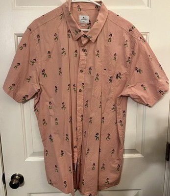 RIP CURL MENS BUTTON DOWN SHORT SLEEVES HAWAIIAN   HULA GIRL SHIRT