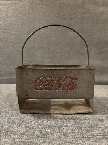 Vintage 1950s Coca-Cola Metal 6 Pack Bottle Carrier Coke Caddy Aluminum Holder