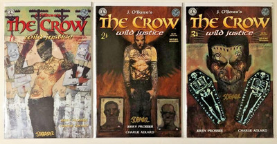 THE CROW: WILD JUSTICE (1996) #1-3 COMPLETE SET LOT FULL RUN AUTOGRAPH J O'BARR