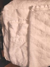 Dapu 100 Linen Flat Top Sheet Queen King 89" W X 101" Excellent
