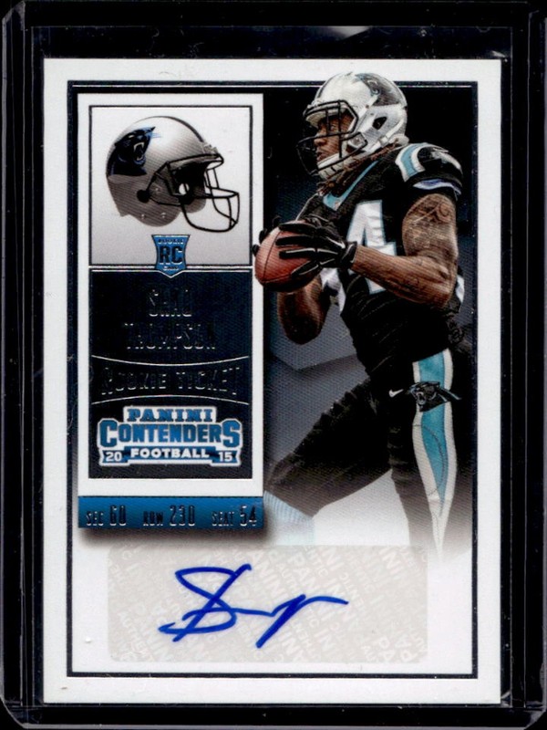 2015 Panini Contenders Shaq Thompson Rookie Ticket Auto #112 Panthers Rookie