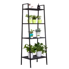 Ladder Shelf 4 Tier Stand Storage Metal Rack Bookshelf Bookcase for Plant Flower