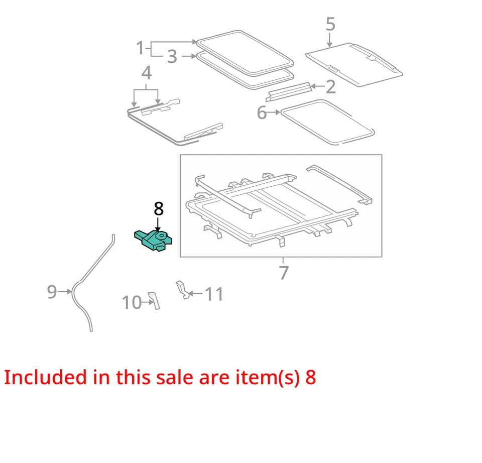 Toyota Highlander 2010-2013 techo corredizo techo corredizo motor ventana eléctrica 63260-48140 OEM Foto 3 de 4