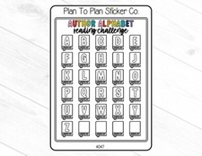 4047 Author Alphabet Reading Challenge Planner Stickers.