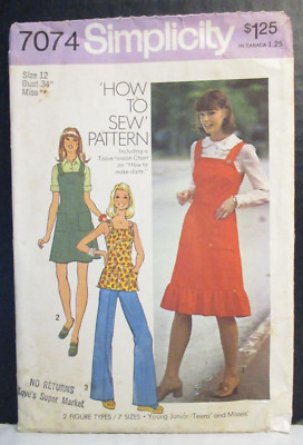 Simplicity Pattern 7074 Misses Jumper & Top Size 12 Bust 34