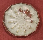Vintage Frankoma Pottery Round Footed Decorative Bowl Green/Brown