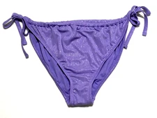 Wild Fable Womens size 1X 17-18 Purple Metallic Side-Tie High Leg Bikini Bottom