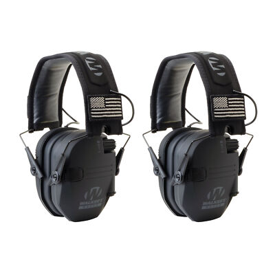 Walker's Razor Slim Electronic Shooting Muffs 2 Pack Black America Patch