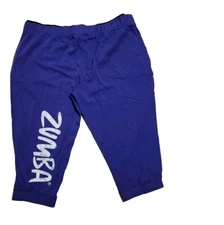 Zumba Wear Cropped Capri Jogger Pants-Lightweight-Dance- Purple-XXL NEW