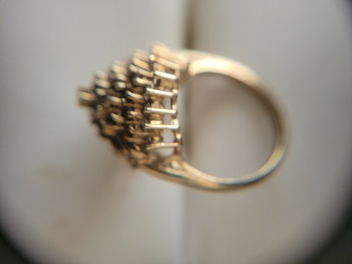 10K Yellow Gold Diamond Cluster Ring Size 5 VINTAGE - Picture 4 of 4