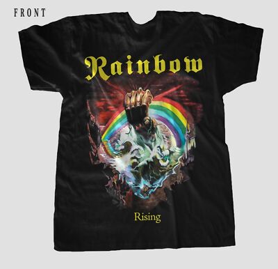 RAINBOW Rising Deep Purple Whitesnake Reprinted Black Unisex T-Shirt -2XL AC608