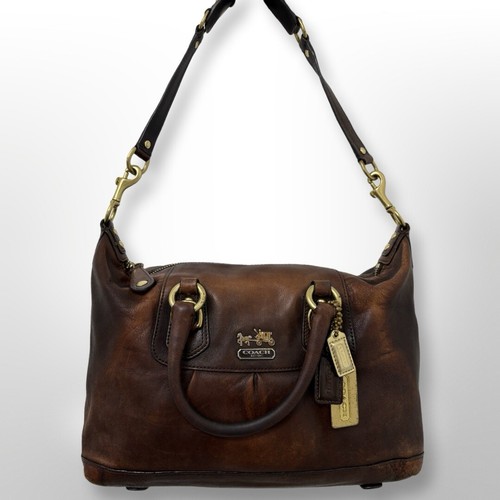 Coach 12937 Brown Leather Madison Sabrina Carryall Satchel Handbag