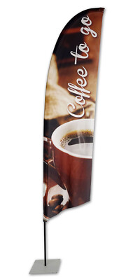 Coffee To Go BEACHFLAG Gerade 330 *inkl. bedruckter Fahne und Maststange*