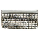 Witchery Womens Leather Woven Clutch Bag Off White