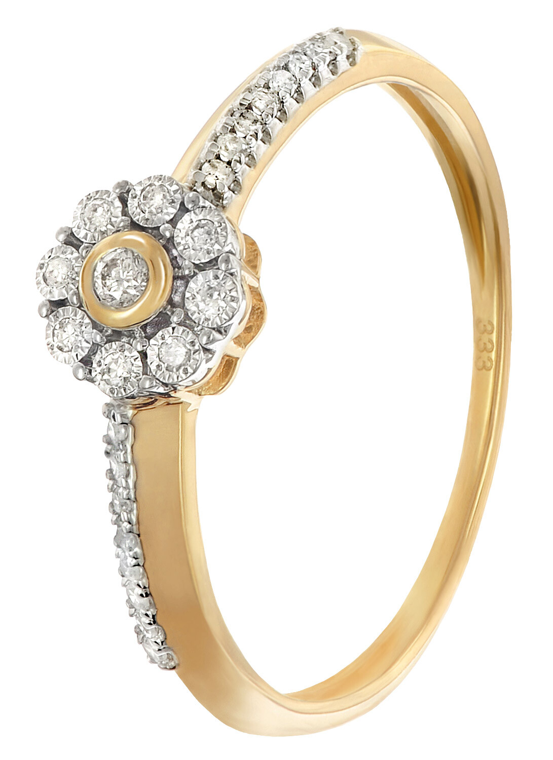 БЛЕСТЯЩЕЕ кольцо с бриллиантами из золота 333/8 карат GL8690