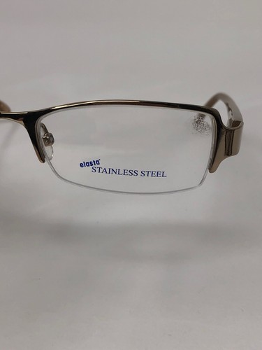SAFILO 4808 0NMC Eyeglasses Frame Italy Half Rim 50-18-130 Gold/Beige FA48 - Picture 5 of 9