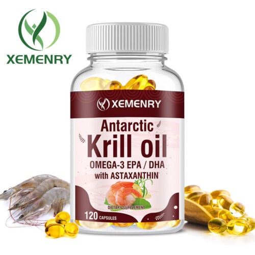 Antarctic Krill Oil 2000mg Capsules - with Omega-3 EPA, DHA and Astaxanthin Extract - Picture 1 of 11