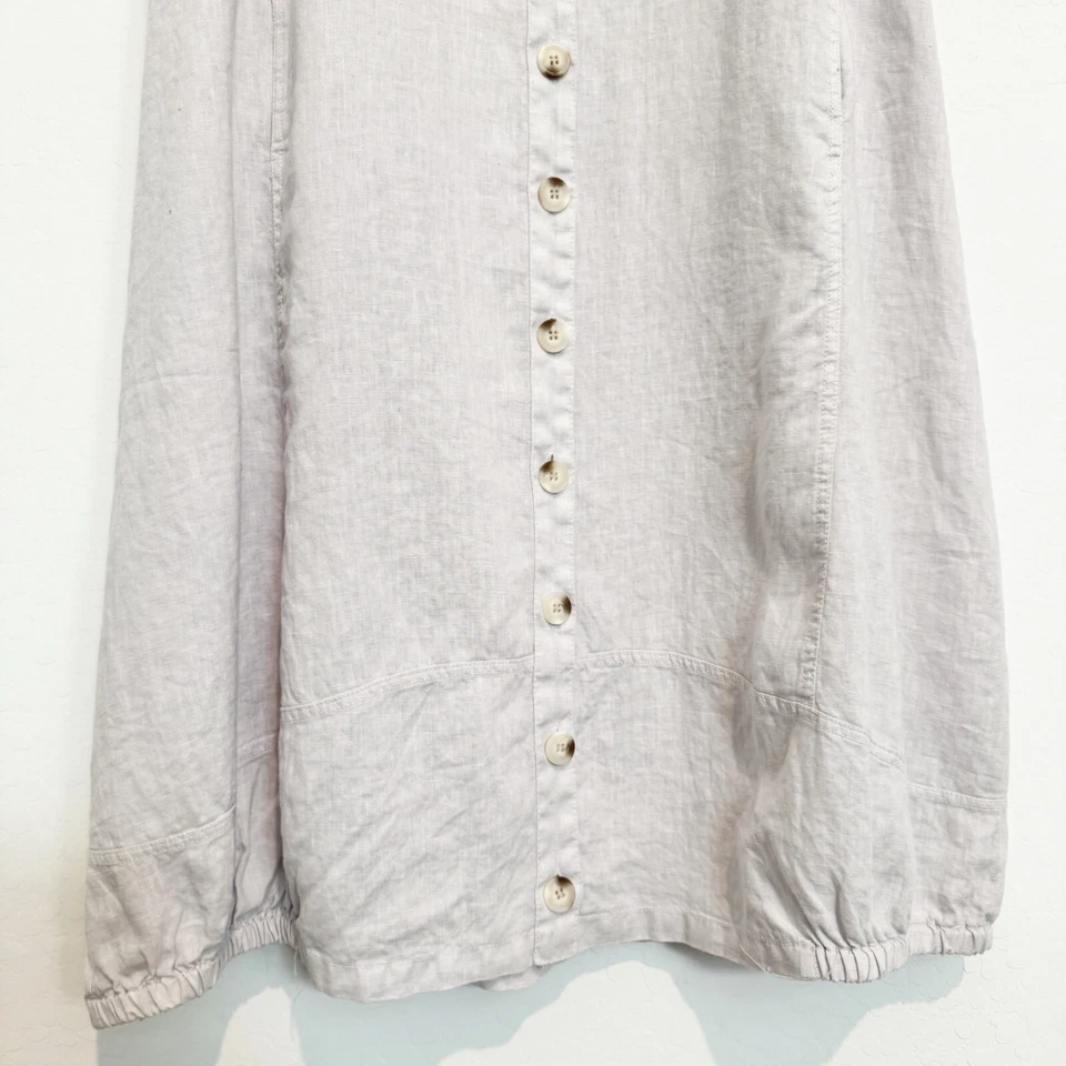 XCVI 100% Linen Aldi Bubble Hem Shift Dress Lagenlook Casual Coastal Boho Large - Image 3 of 4