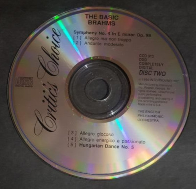 DISC ONLY MUSIC CD- Critics Choice: The Basic Brahms CD Disc 2 Only