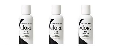 BL Adore Semi-Permanent Haircolor #118 Off Black 4 oz - THREE PACK
