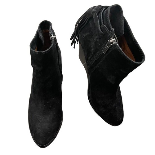 Frye Size 7.5 Black Suede Cece Tassel 