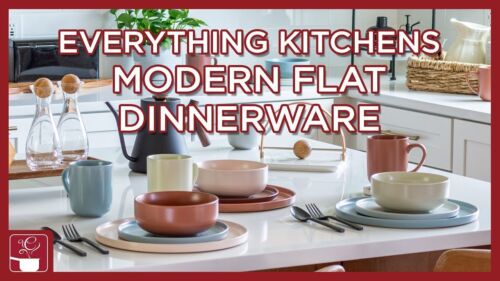 Everything Kitchens Modern Flat 12-Piece Dinnerware Set | Dusty Blue, Stone Gra - Picture 7 of 7