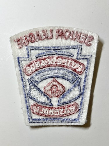 Senior League Little League Baseball Patch Embroidered Sew On Red Blue Vintage - Picture 3 of 5