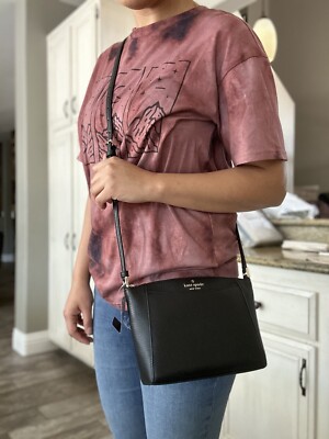 MOTHER 15351008CCR 関税送料込 Kate Spade Monica Pebbled Leather Crossbody Bag Purse Black