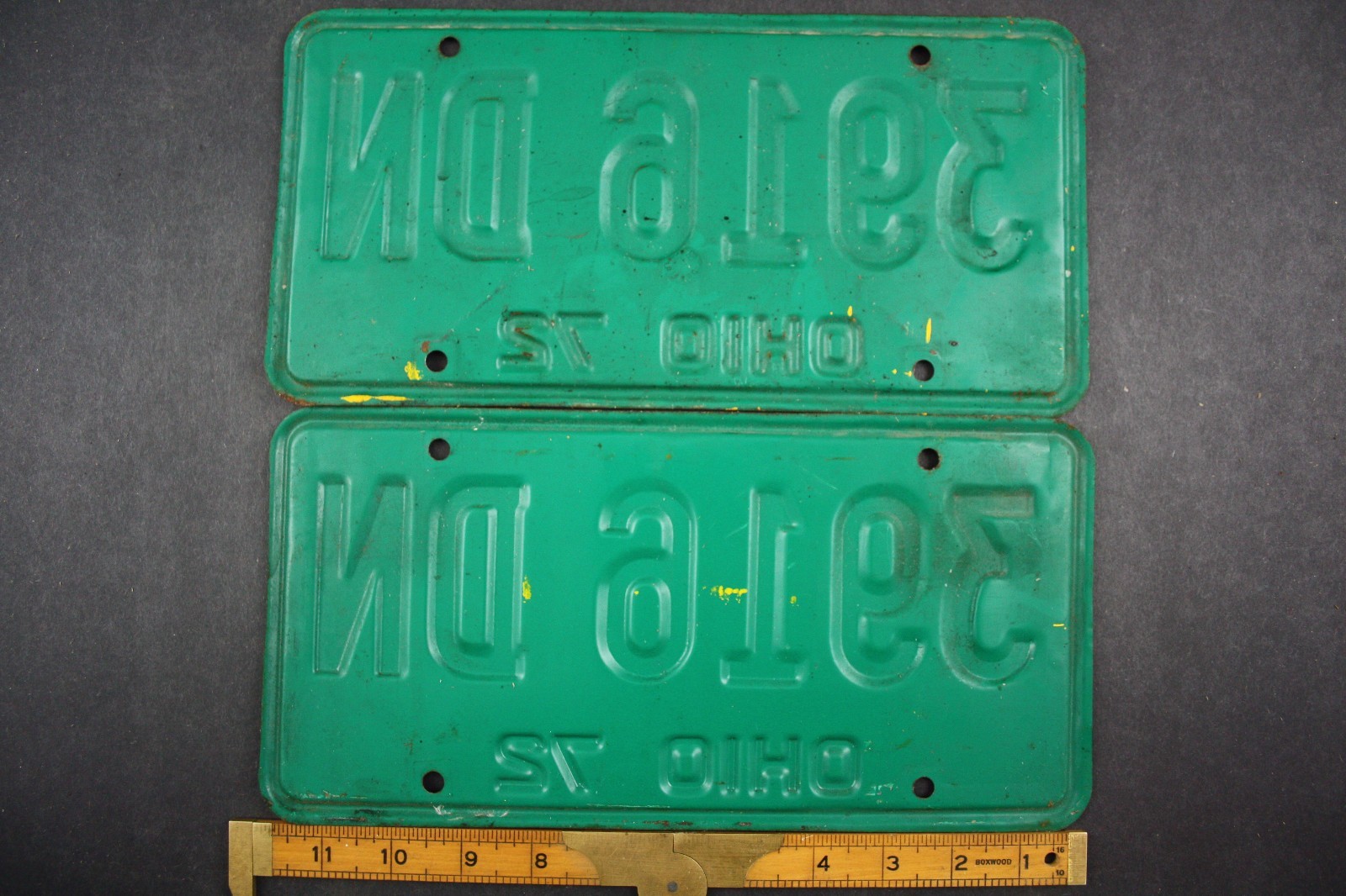 1972 Vintage Original Ohio License Plate 3916DN PAIR eBay