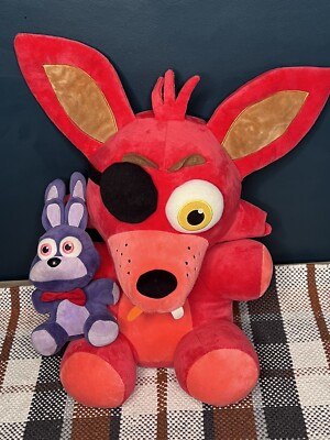 Five Nights At Freddys Jumbo Foxy,Bonnie Plush, Approx 24  & 9  2016 Rare Lot