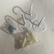 Ceiling Hooks Hanging Plants 3 Pack Wall Mount for White Metal Plant Bracket