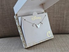 Disney Necklace Initial C Silver Tone Sterling Silver Minnie Mouse Jewelry 70