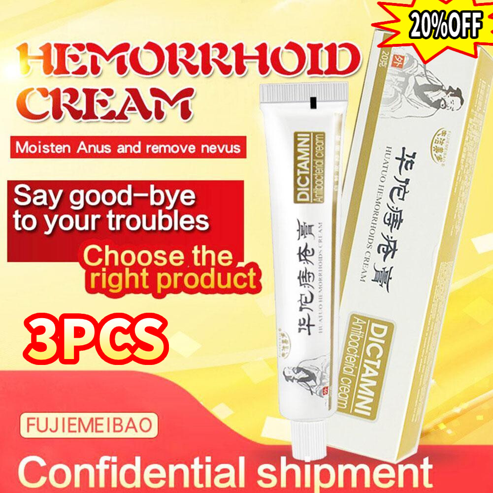 3 Stück Hua Tuo Herbal DICTAMNI Antibakterielle Hämorrhoidencreme.