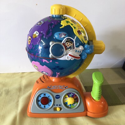 VTECH LIGHT AND FLIGHT DISCOVERY GLOBE -Talks-Lights Up-Learning Geography-WORKS