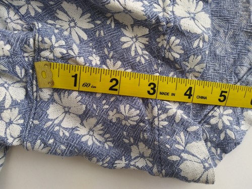 Old Navy SZ 8 Floral Blue White Linen Rayon Blend Women's Shorts Slash Pockets - Picture 11 of 12