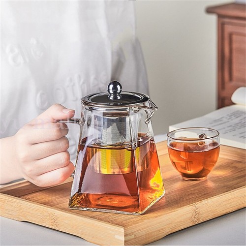 Glass Teapot Kettle With Filter Infuser Coffee Tea Pot Heat Resistant 750ml - Picture 6 of 12