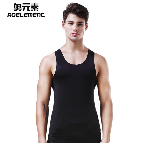 Herren ärmelloses T-Shirt Eis Seide Freizeit Training Weste Bodybuilding Muskel Tee - Bild 14 von 17