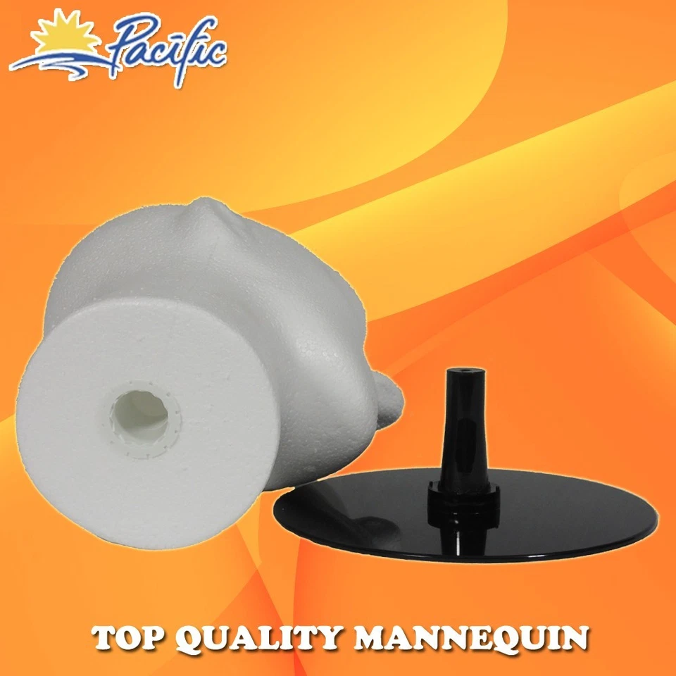 Male Foam wig MANNEQUIN 11" head with holder stand display hat glasses - Image 3 of 4