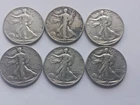 Walking Liberty half dollar lot 6 Coins