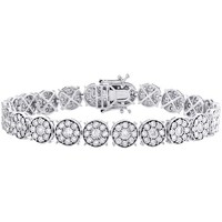 "10K WeißGold Diamantarmband Damen Tennis Round Link Statement 7\" 2 Ct"