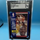 Fleer 1991-92 Michael Jordan All-Star #211 SGC 7 Chicago Bulls Basketball Card
