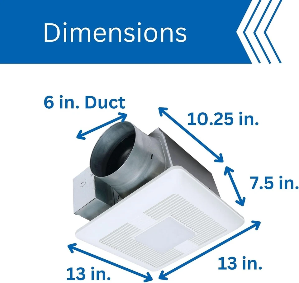 PANASONIC - WhisperCeiling DC+LED Pick-A-Flow 110-130-150 Bath Fan FV-1115VQL1 - Image 4 of 4