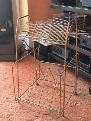 Retro Vintage Metal Sputnik Atomic Vinyl Record Stand holder mid Century. S55