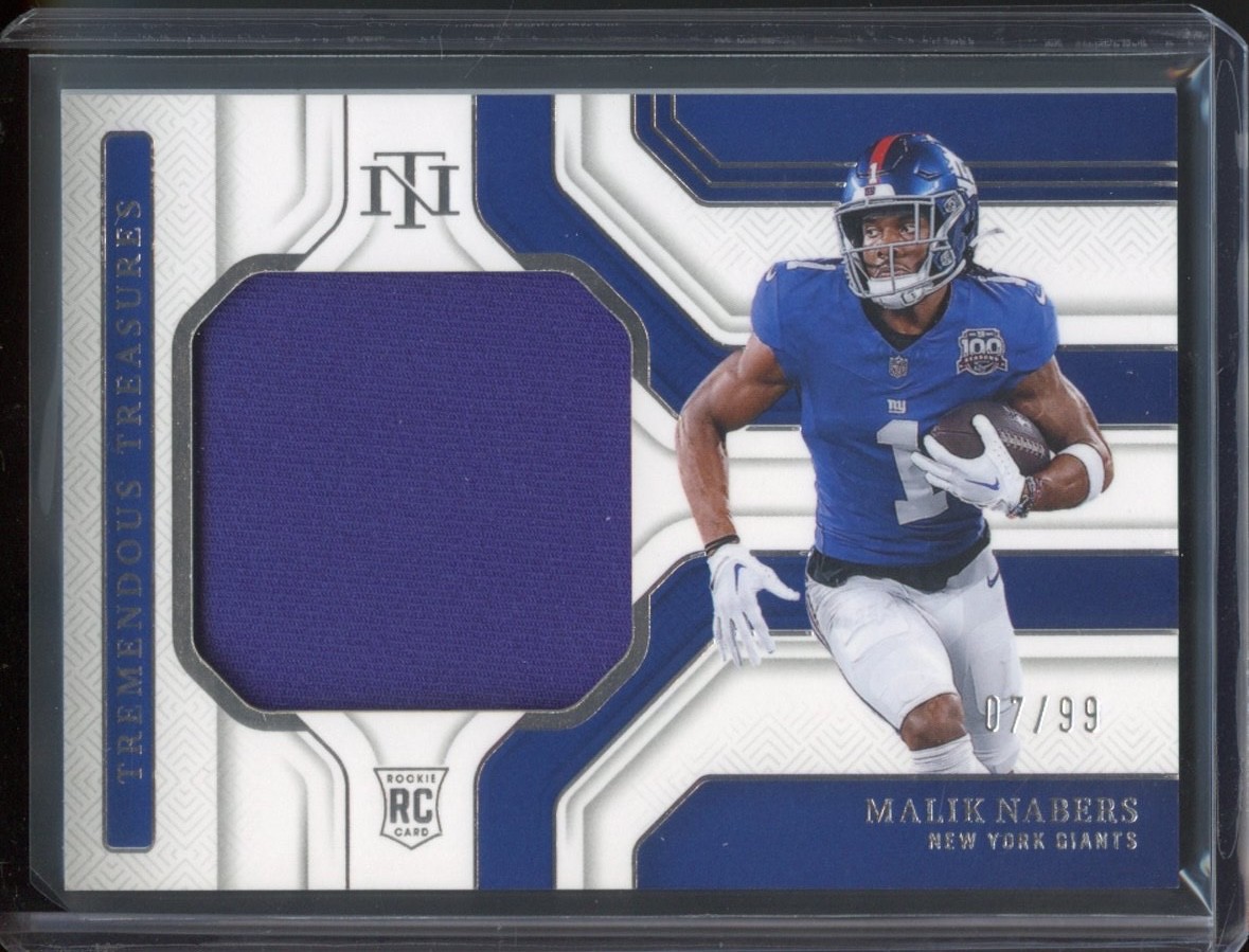 2024 National Treasures Malik Nabers Tremendous Treasures RC Patch /99 Giants