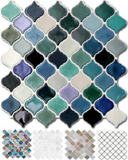 10 Sheet Teal Peel and Stick Wall Tiles Back Splash Back Stick on Tiles New