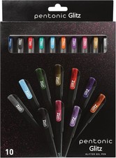 Glitter Gel Pens, 10 Count, 10 Assorted Colors, 1.0 Mm Bold Point, Smooth Writin