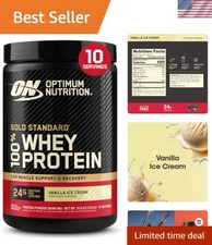 Gold Standard 100% Whey Protein Powder - Vanilla Ice Cream, Safe & Banned Tested