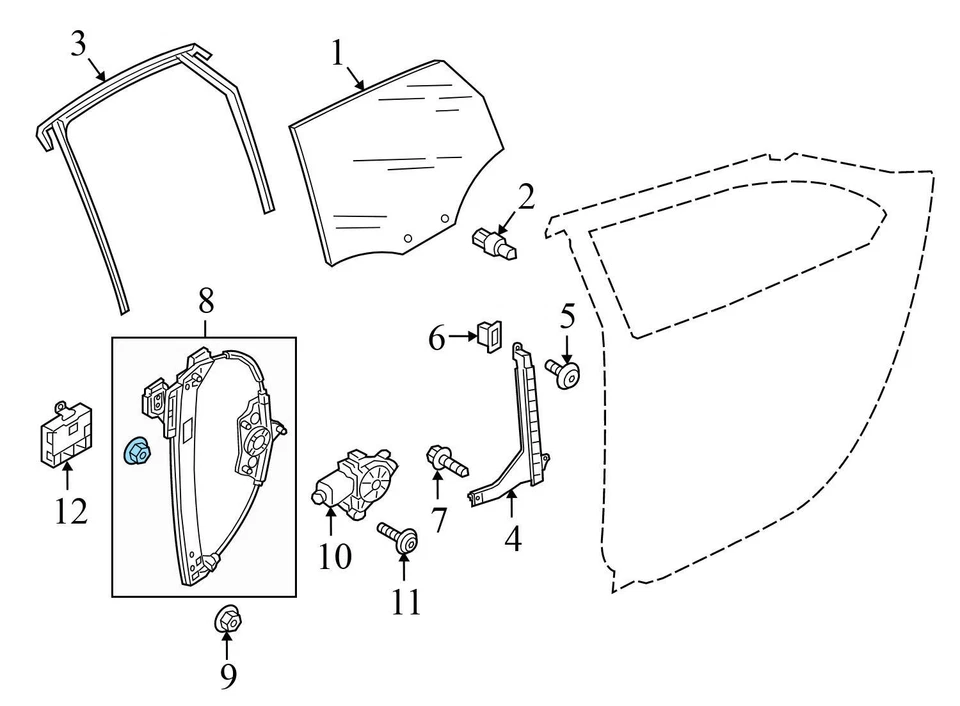 AUDI A4 QUATTRO 2017-2022 - Regulador ventana trasera derecha 8W0839462 Foto 3 de 4
