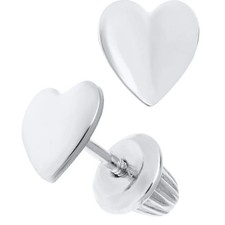 Sterling Silver Heart Baby Studs with safety backs